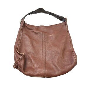 Lucky Brand VTG wms brown leather hobo tote shoulderbag 14"x14"x 54" SKU 9933